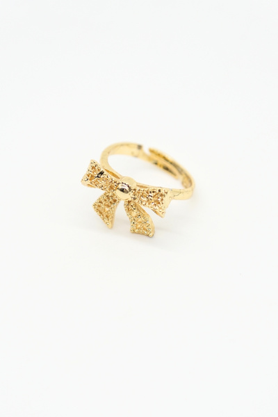 TAKIBOX Gold Color Bow Model Adjustable Ring