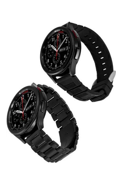 Welder 22mm Black Stainless Steel Watch Band – ⌚   Modern and Durable Metal Watch Strap with Smart Pin