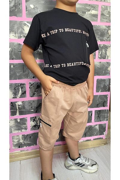 EGELİMODA Summer Shorts Combed Cotton Boys' Set