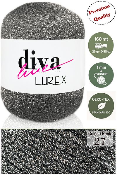 Diva İplik Diva Lurex 27 Μεσαίο Γκρι