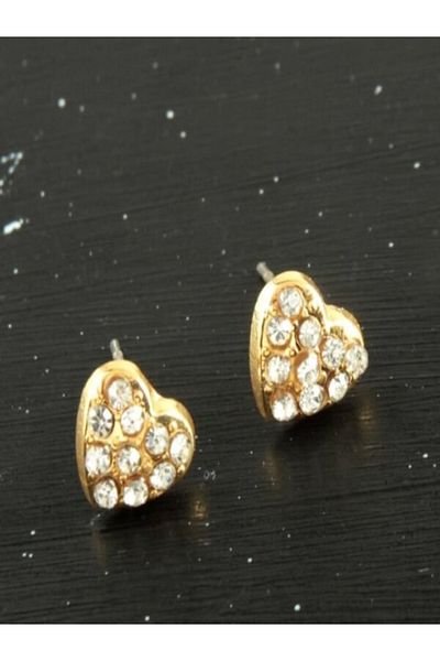 CADI BOUTİQUE Heart Stone Tiny Earrings