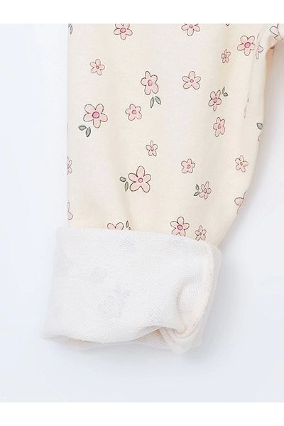LC Waikiki LCW Kids Ecru Elastic Waist Floral Κοριτσίστικη φόρμα