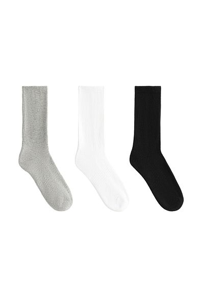 Oysho 3 pairs of cotton blend classic sports socks