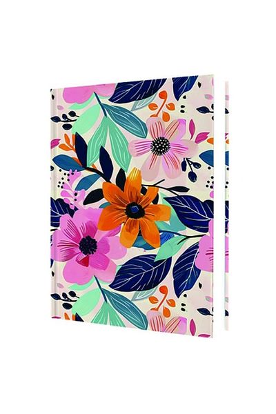 DEFFTER 64954-9 Spring 2025 / Flowers 14X20 Hard Cover Lined Notebook 96 Yp.
