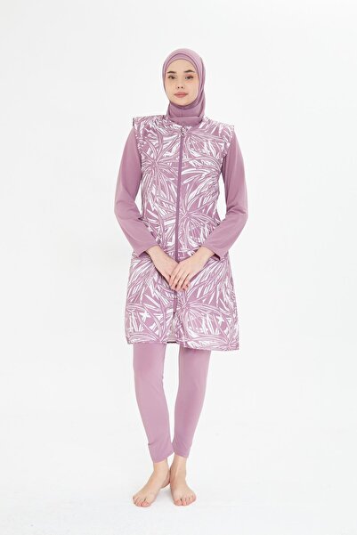 Fantasy Costum de baie hijab din țesătură parașută cu model cu vestă acoperit...