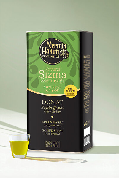 Nermin Hanım Zeytinliği Domat - Filtresiz Erken Hasat Soğuk Sıkım Zeytinyağı ...
