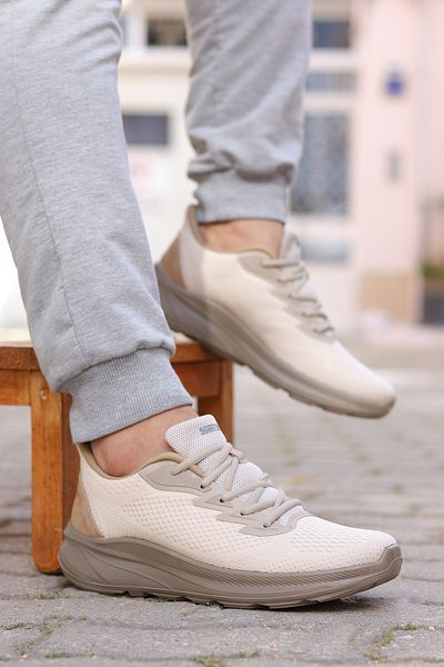 Scooter Bolt Comfortable Sole Memory Foam Walking Running Men's Sports Shoes Beige