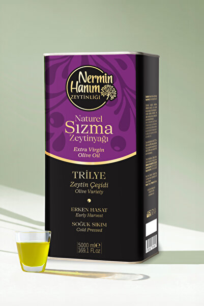 Nermin Hanım Zeytinliği Trilye - Erken Hasat Soğuk Sıkım Zeytinyağı (5 lt )