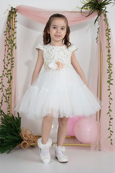 MİNİMONY 1-5 Years Old Student Jacquard Dresses Eid Graduation Wedding Dress and Evening Dress