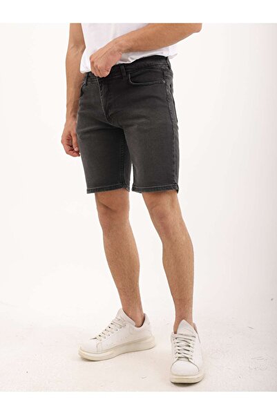 WKM Men's Regular Fit Acid Wash Denim Shorts