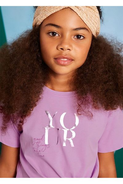 MAYORAL Tricou cu litere pentru fete Liliac 6024