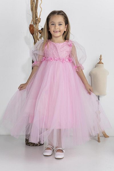 MİNİMONY Rochie pentru fetiță Minimony 5-9 ani - mânecă cu balon, sărbătoare, absolvire, rochie de mireasă pentru bal 5006