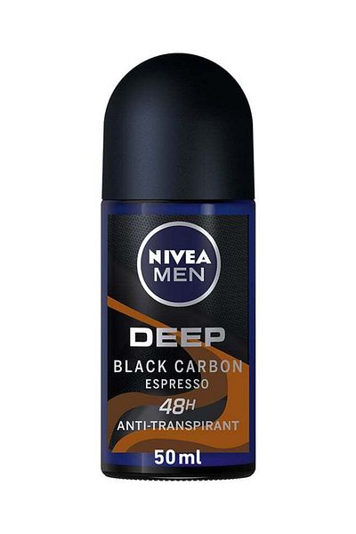 NIVEA Deep Black Carbon Espresso, Roll-On Antiperspirant 50ml