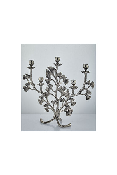 La madore GINGKO LEAF 5 LIGHTS CANDLE HOLDER NICKEL ANTIQUE 45,8X15,5X42 CM