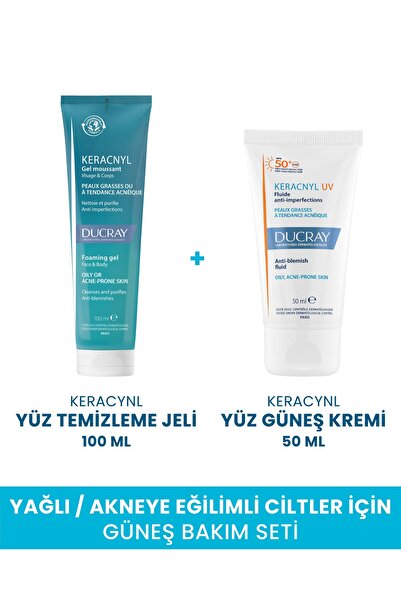 Ducray Akneye Eğilimli Ciltler İçin 2’li Bakım Seti: Temizleme Jeli 100ml ve ...
