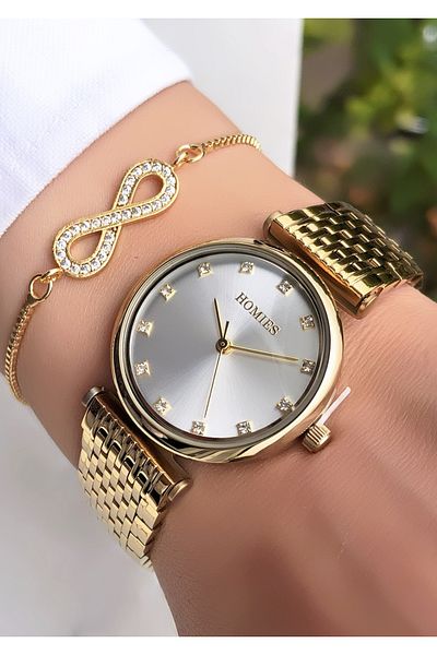 Homies Original Invoice Waterproof Women's Wrist Watch with Bracelet Gift