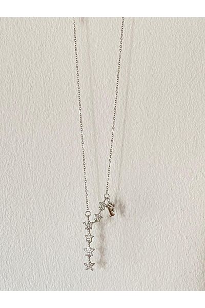 bijoux uniques Shooting Star F Letter Steel Necklace