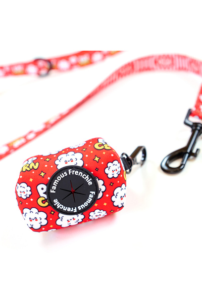 Famous Frenchie 3-piece set, adjustable harness, leash, dog bag accessory, Popcorn Fever