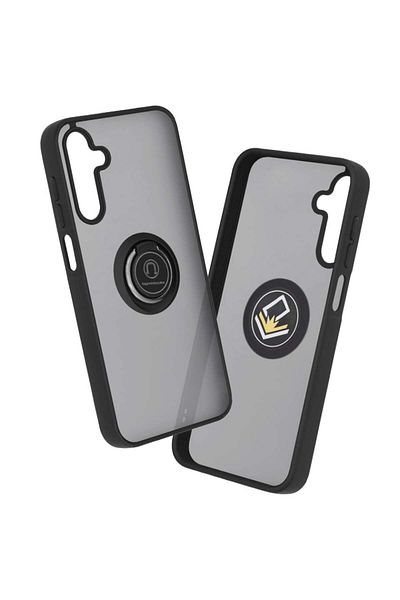 SKYDDAR INNOVATION Case for Samsung Galaxy M15, Glinth with 360° Magnetic Rotating Ring, Black, sticker set