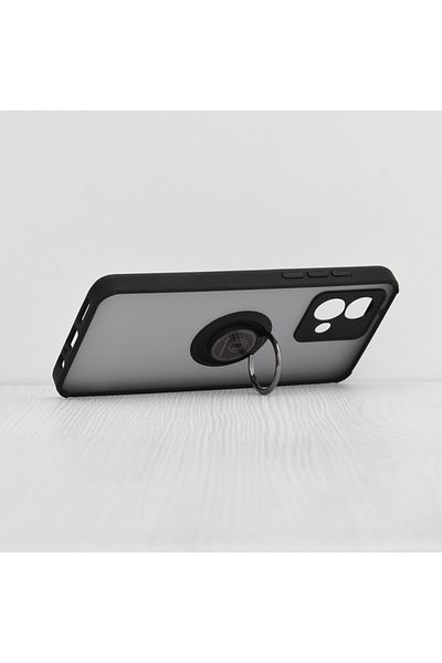 SKYDDAR INNOVATION Case for Motorola Moto G84, Glinth with 360° Magnetic Rotating Ring, Black, sticker set