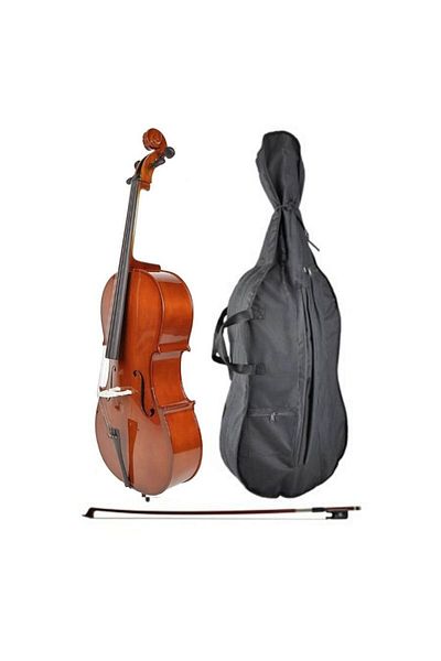 LEONARDO LC1044 Natural cello set, size 4/4 bow, case for fixings