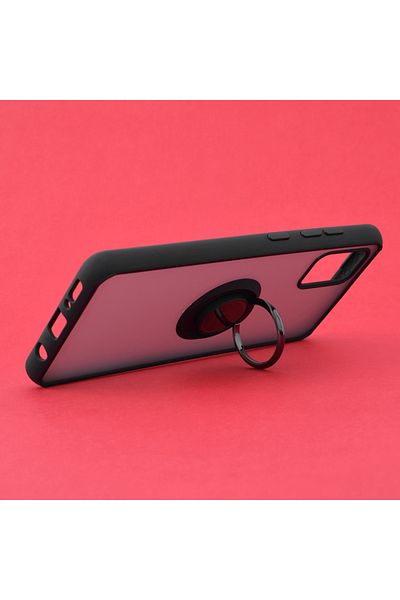 SKYDDAR INNOVATION Case for Samsung Galaxy A51 4G, Glinth with 360° Magnetic Rotating Ring, Black, sticker set