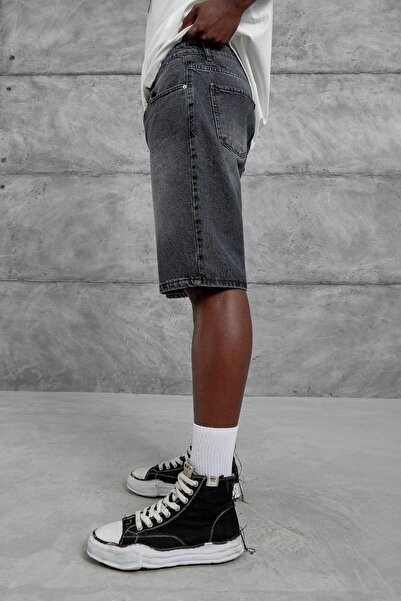 NOMARC Men's Anthracite Mb Oversize Denim Shorts