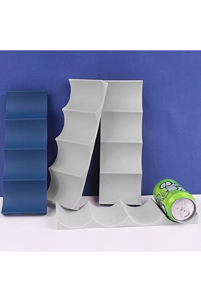Thirei Set of 2 Thirei bottle/can holders, plastic, blue/gray, 11.5 x 3.9 x 2 cm