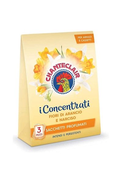 chante clair Chanteclair Orange Blossom and Daffodil Scented Sachet Set, 3 x 12 g