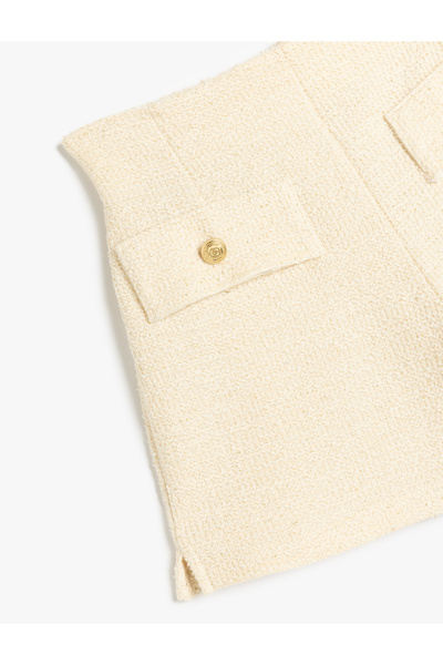 Koton Button detail, tweed shorts.