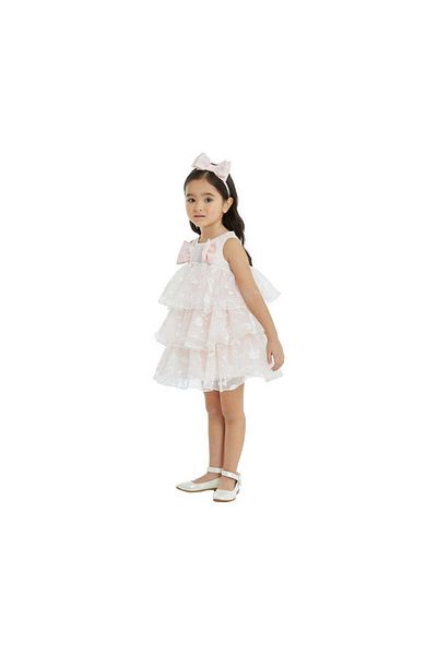 Pamina Elegant Dress, Pamina, with Ruffles and Headband, 32187, Pink, 80 cm