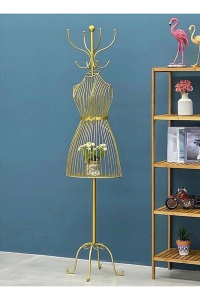 Cady One Metal Clothes Hanger Organizer in the Shape of a Mancave, Storage Space Inside the Mancave 170cm