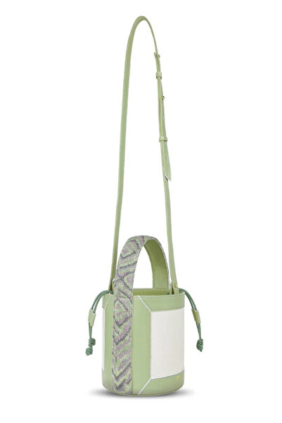 D'ylla Atelier LENA Bucket Serisinden Kova Model Hakiki Deri Kadın Çanta – Yeşil