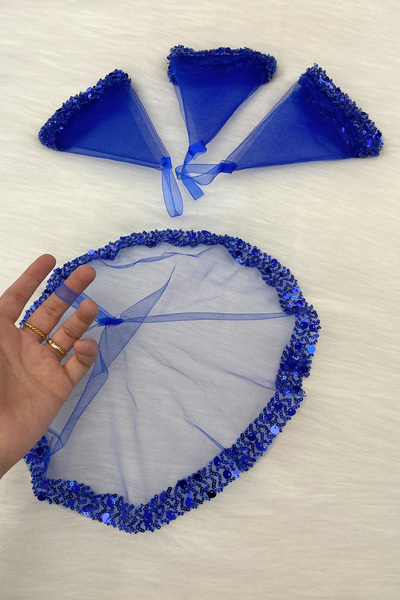 ZEYMERADE منديل زفاف أزرق من ساكس، منديل يد هالاي، ترتر أنيق من حجر الماء