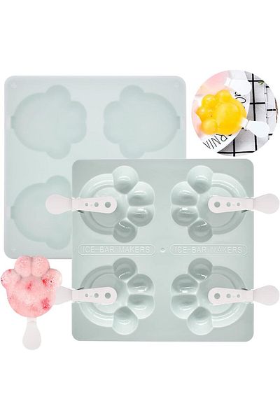 Miotlsy Set de 2 forme reutilizabile pentru înghețată Miotlsy, polipropilenă, albastre, 20 x 20 cm