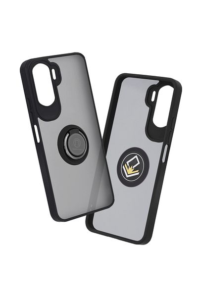 SKYDDAR INNOVATION Case for Honor 90 Lite, Glinth with 360° Magnetic Rotating Ring, Black, sticker set