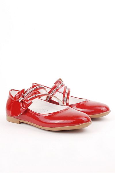 Rıdvan Çelik Stone Detailed Girls' Daily and Evening Dress Ballerina Shoes