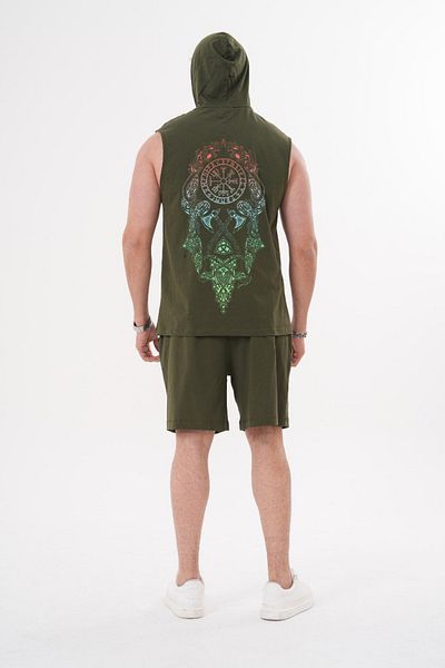 ACTIVE MODA Men's Printed Sports Singlet - Shorts Set 2-Pack Plus Size Cotton 20259