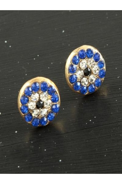 CADI BOUTİQUE Evil Eye Stone Tiny Earrings