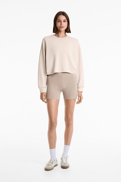 Oysho Crossover back crop sweatshirt with modal