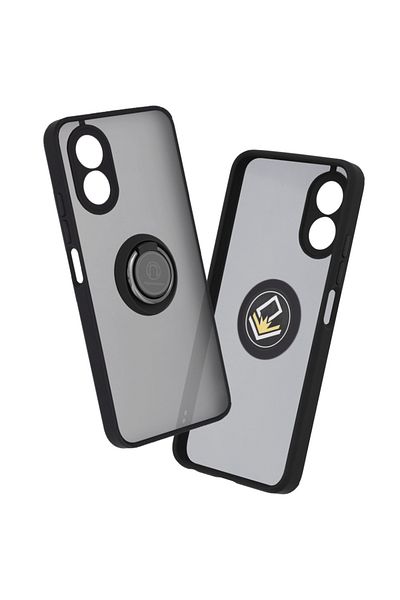 SKYDDAR INNOVATION Case for Oppo A38 / A18, Glinth with 360° Magnetic Rotating Ring, Black, sticker set