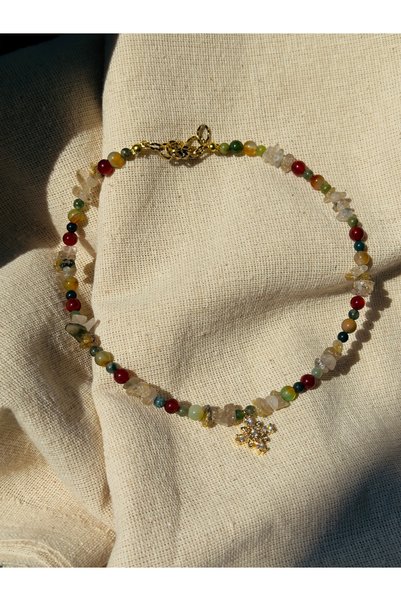 Medusa Accessories Historia Natural Stone Necklace Rutile Quartz Agate Jade Stone Necklace