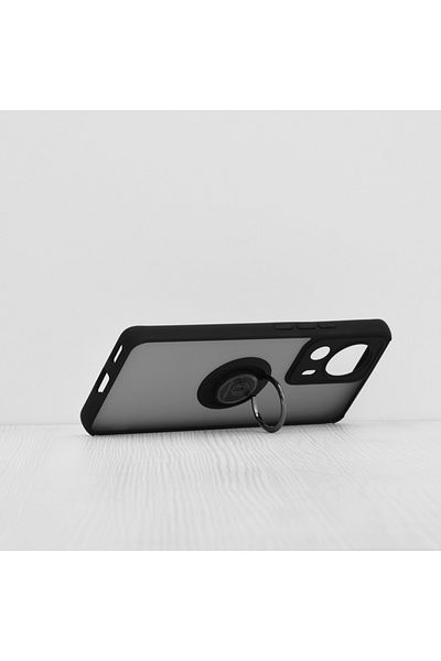 SKYDDAR INNOVATION Case for Xiaomi 13 Lite, Glinth with 360° Magnetic Rotating Ring, Black, sticker set