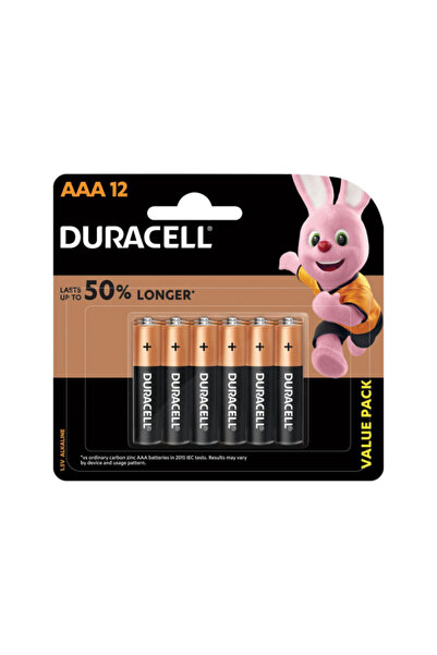 Duracell بطارية قلوية AAA مكونة من 12 قطعة