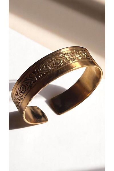 PrestigeSO Pure Copper Bracelet Flower Inlaid Health Bracelet