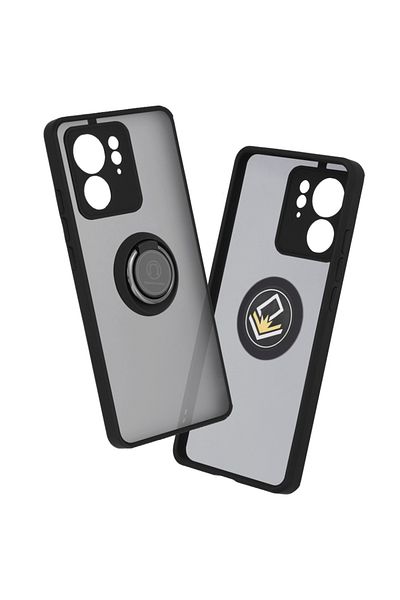 SKYDDAR INNOVATION Case for Motorola Edge 40, Glinth with 360° Magnetic Rotating Ring, Black, sticker set