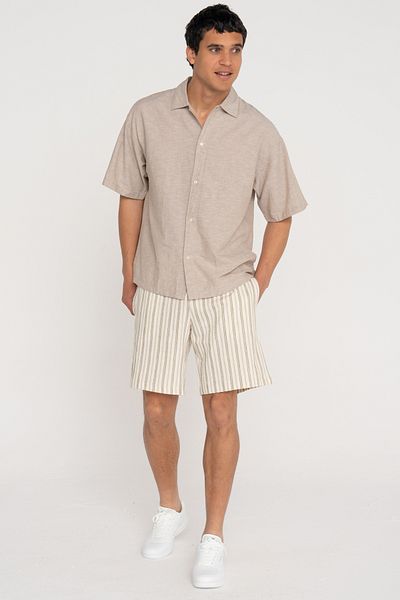 Jack & Jones Ανδρικό μπεζ σορτς Jack&jones Jaiden Leo Mid