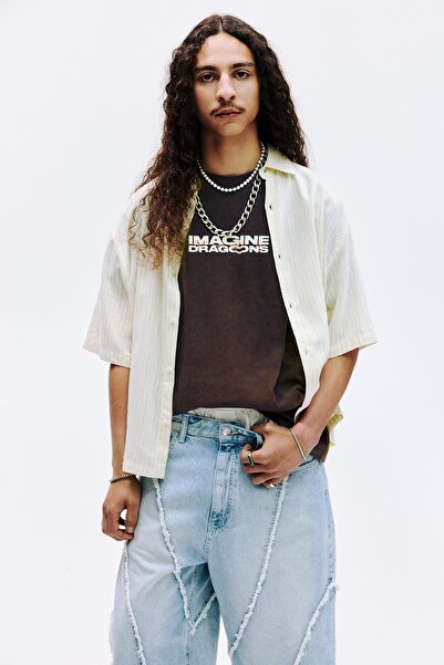 Pull & Bear Kahverengi Imagine Dragons t-shirt