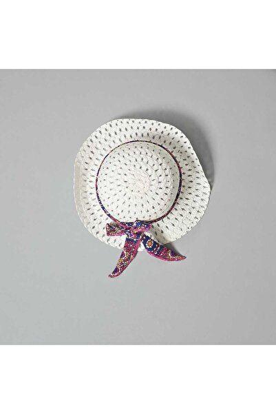 BLR KİDS Girl's Summer Ethnic Patterned Hat Bottom Top Suit