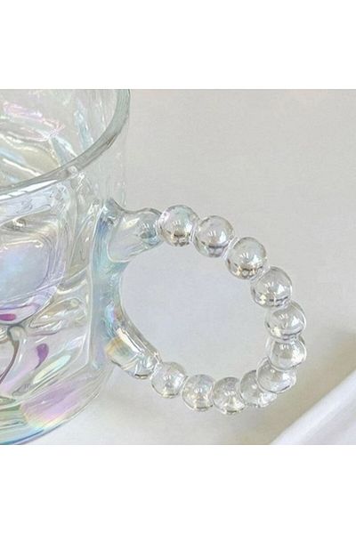 ECARLA Glass coffee mug. 7.5 cm, 260 ml, iridescent design, SZK55